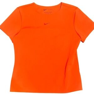 Nike Dri Fit Womens Training T Shirt Orange Stealth Evaporation Size M